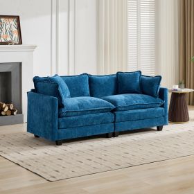 Cloud Sofa LoveSeat Ottoman Is Not Included, Modern Sectional Couch, For Living Room Bedroom And Apartment, Comfy Double Layer Upholstered Seat Cushio