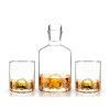 Mountain 3-Piece Crystal Liquor Decanter and Tumbler Set
