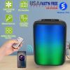 Portable Wireless Party Speaker 8in Colorful Lights DJ PA System with TWS Function FM Radio USB MMC Card Reading Aux In Recording Function Mic