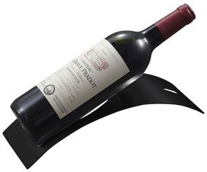 Visol Barolo Matte Black Stainless Steel Wine Bottle Stand - VAC339BK