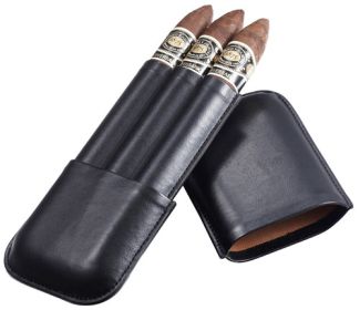 Visol Honor Three-Finger Synthetic Leather Cigar Case - VCASE108A