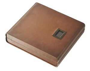 Visol Brown Leather Madrid Cigar Humidor with Embedded Digital Hygrometer - VCASE470BR