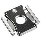 Caseti Dion Black Carbon Fiber Double Guillotine Cigar Cutter - CACU113CB