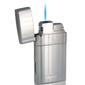 Caseti Troy Polished Chrome Single Torch Flame Cigar Lighter - CAL438ER