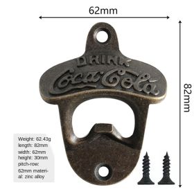 Zinc Alloy Bottle Opener Wall Mounted Vintage Retro Beer Opener Bronze Color with Screws Bar Decoration Gadgets