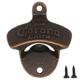 Zinc Alloy Bottle Opener Wall Mounted Vintage Retro Beer Opener Tool Accessories Bronze Color with Screws