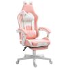 HOMCOM Cute Racing Gamer Chair, Faux Leather Gaming Chair with Footrest, Headrest and Lumbar Support, Pink