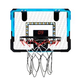Kids Basketball Hoop with LED Lights & Audio Scoreboard Indoor Basketball Hoop