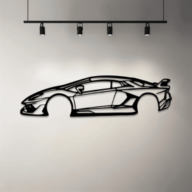Stylish Edge Metal Line Racing Car Wall Adornment - Suspended Iron Wall Sculptures, High-Quality Metal Artifacts for Home Decor