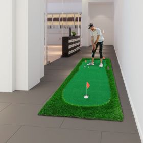 10x5 FT Golf Putting Green, Golf Training Mat with High-quality Turf, 3 Holes, 3 Flags and Cups for Indoor Outdoor Use