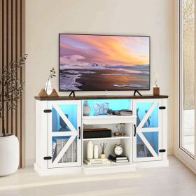 1PC 59 Inches Media Console Table with 3-Level Shelves and 22 Dynamic Modes