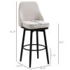 HOMCOM Bar Height Bar Stools Set of 2, Modern 360° Swivel Kitchen Chairs with Steel Legs and Footrest
