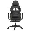 Gaming Chair with Footrest Black and Gray Faux Leather