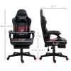 Vinsetto Racing Gaming Chair Black with Footrest PU Leather Swivel Wheel High Comfort