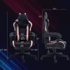 HOMCOM Cute Racing Gamer Chair, Faux Leather Gaming Chair with Footrest, Headrest and Lumbar Support, Black