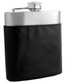 Visol Holder Black Leather Hip Flask Pouch - VAC116