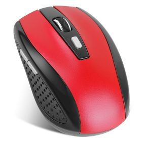 2.4G Wireless Gaming Mouse Optical Mice WIth Receiver 3 Adjustable DPI 6 Buttons For PC Laptop Computer Macbook (Color: Red)