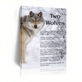 1 Canvas Painting With A Wooden Frame, Wolf Framed Artwork Inspirational Quote Wolf Wall Art Print, Suitable For Home Decor, Living Room, And Bedroom, (Option: 12X8inch)