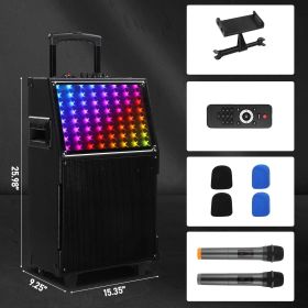 12in 60W LED Spectrum Light Bluetooth Remote Control Rod Speaker (Color: Black)