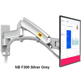 F300 F150 Gas Spring 24-35 inch LED TV Wall Mount Monitor Holder Ergonomic Mount Arm Max. VESA 100*100mm Loading 3-12kgs (Ships From: China, Color: F300- Silver Grey)