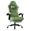 Ergonomic Gaming Chair with Pocketed Spring Cushion, Breathable Fabric Computer Chair with Footrest