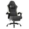 Ergonomic Gaming Chair with Pocketed Spring Cushion, Breathable Fabric Computer Chair with Footrest