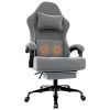 Ergonomic Gaming Chair, Electronic Gaming Chair With Massage Lumbar Support And Foot Pedals, Fabric Computer Chair