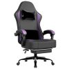 Gaming Chair with Pocket Spring Cushion and Footrest, Ergonomic Computer Chair for Adults, Breathable PU Leather Game Chair