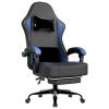 Gaming Chair with Pocket Spring Cushion and Footrest, Ergonomic Computer Chair for Adults, Breathable PU Leather Game Chair