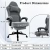 Ergonomic Gaming Chair, Electronic Gaming Chair With Massage Lumbar Support And Foot Pedals, Fabric Computer Chair