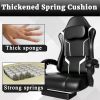 Ergonomic Gaming Chair, Electronic Gaming Chair With Pocket Spring Pad And Footrest, Height Adjustable Computer Chair