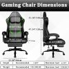 Ergonomic Gaming Chair, Electronic Gaming Chair With Pocket Spring Pad And Footrest, Height Adjustable Computer Chair