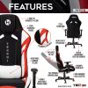 Techni Sport TSF72 Echo Gaming Chair - Black with Red & White