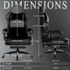 Gaming Chair with Pocket Spring Cushion and Footrest, Ergonomic Computer Chair for Adults, Breathable PU Leather Game Chair