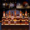 LED Lighted Liquor Bottle Display Shelf, 37 Inch Bar Display Shelf, DIY Illuminated Bottle Shelf with App & Remote Control