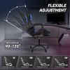 Gaming Chair with LED Light Control, Adjustable Backrest and Seat Height Swivel Recliner