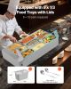 VEVOR Commercial Food Warmer, 1500W Electric Stainless Steel Steam Food Warmer with Glass Cover