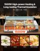 VEVOR Commercial Food Warmer, 1500W Electric Stainless Steel Steam Food Warmer with Glass Cover