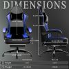 Gaming Chair with Pocket Spring Cushion and Footrest, Ergonomic Computer Chair for Adults, Breathable PU Leather Game Chair